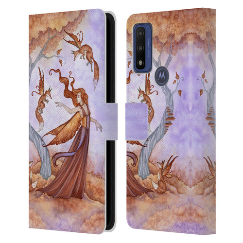 Amy Brown Lovely Fairies Autumn Companion Leather Book Wallet Case Cover For Motorola G Pure