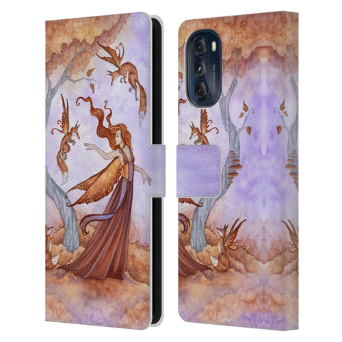 Amy Brown Lovely Fairies Autumn Companion Leather Book Wallet Case Cover For Motorola Moto G (2022)