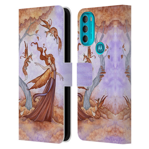 Amy Brown Lovely Fairies Autumn Companion Leather Book Wallet Case Cover For Motorola Moto G71 5G