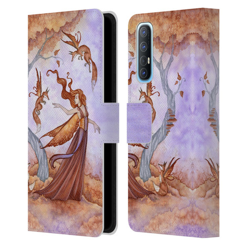 Amy Brown Lovely Fairies Autumn Companion Leather Book Wallet Case Cover For OPPO Find X2 Neo 5G