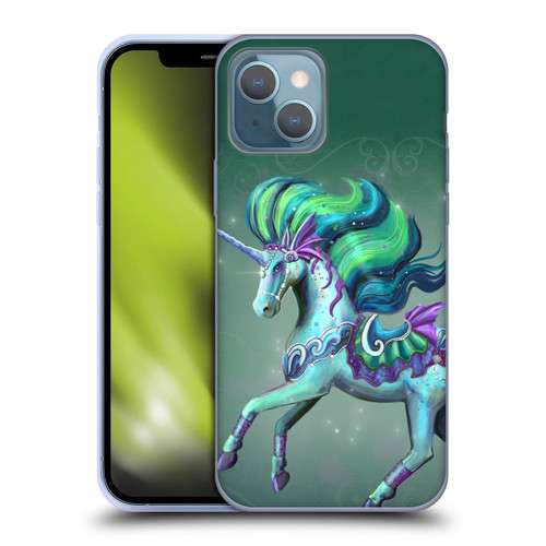 Rose Khan Unicorns Sea Green Soft Gel Case for Apple iPhone 13