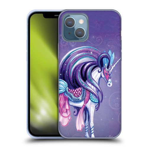 Rose Khan Unicorns White And Purple Soft Gel Case for Apple iPhone 13