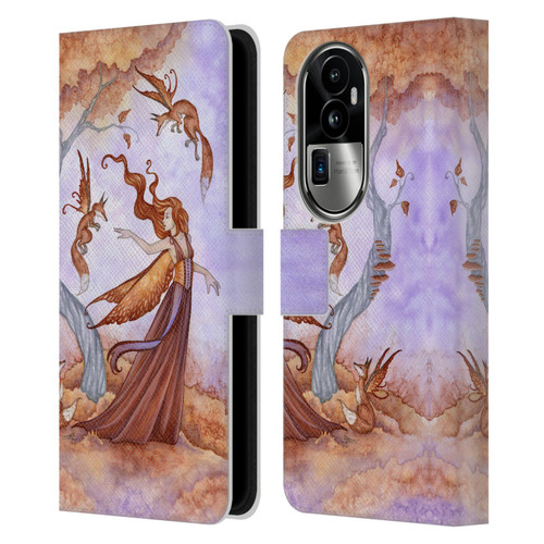 Amy Brown Lovely Fairies Autumn Companion Leather Book Wallet Case Cover For OPPO Reno10 Pro+