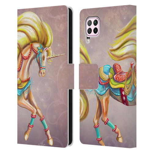 Rose Khan Unicorns Western Palomino Leather Book Wallet Case Cover For Huawei Nova 6 SE / P40 Lite