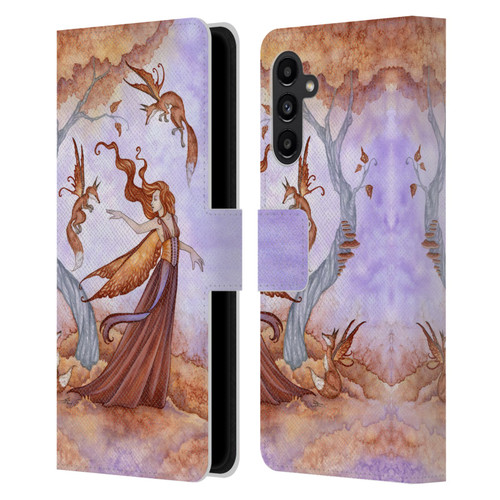 Amy Brown Lovely Fairies Autumn Companion Leather Book Wallet Case Cover For Samsung Galaxy A13 5G (2021)