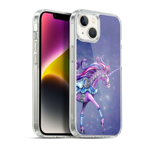 Rose Khan Unicorns Purple Carousel Horse Soft Gel Case for Apple iPhone 14 Plus & MagSafe