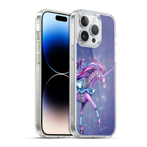 Rose Khan Unicorns Purple Carousel Horse Soft Gel Case for Apple iPhone 14 Pro Max & MagSafe