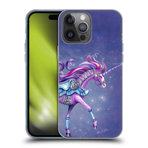Rose Khan Unicorns Purple Carousel Horse Soft Gel Case for Apple iPhone 14 Pro Max