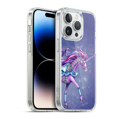 Rose Khan Unicorns Purple Carousel Horse Soft Gel Case for Apple iPhone 14 Pro & MagSafe
