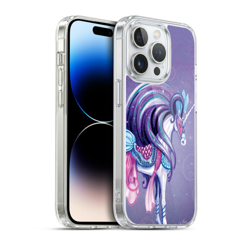 Rose Khan Unicorns White And Purple Soft Gel Case for Apple iPhone 14 Pro & MagSafe