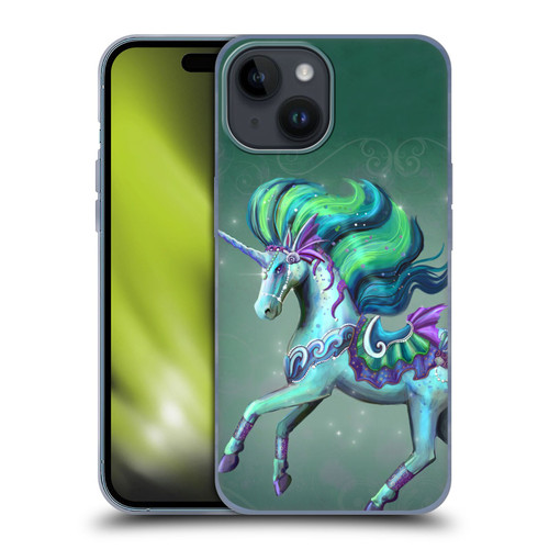 Rose Khan Unicorns Sea Green Soft Gel Case for Apple iPhone 15