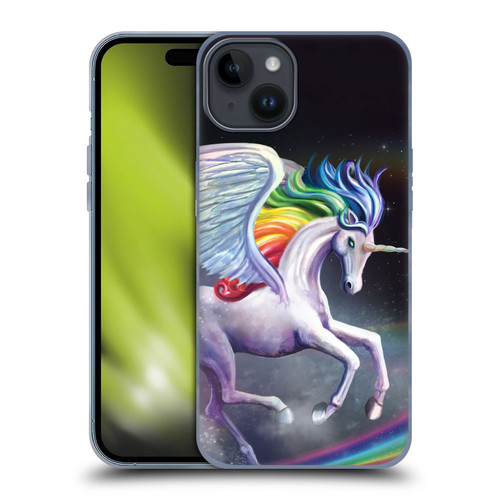 Rose Khan Unicorns Rainbow Dancer Soft Gel Case for Apple iPhone 15 Plus