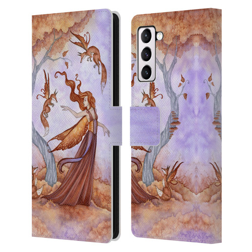 Amy Brown Lovely Fairies Autumn Companion Leather Book Wallet Case Cover For Samsung Galaxy S21+ 5G