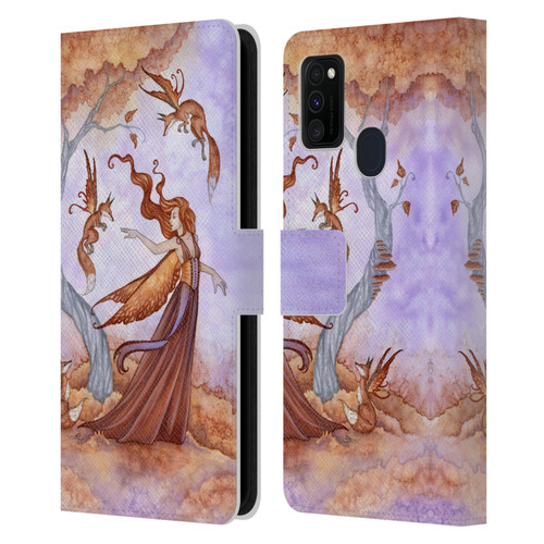Amy Brown Lovely Fairies Autumn Companion Leather Book Wallet Case Cover For Samsung Galaxy M30s (2019)/M21 (2020)