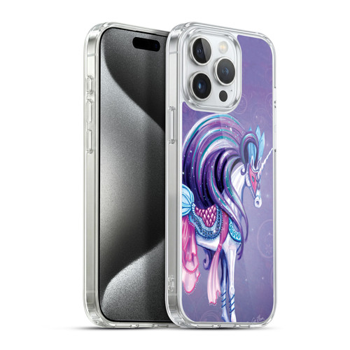 Rose Khan Unicorns White And Purple Soft Gel Case for Apple iPhone 15 Pro Max & MagSafe