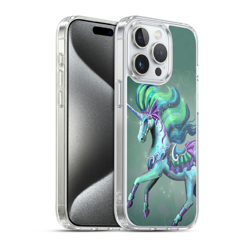 Rose Khan Unicorns Sea Green Soft Gel Case for Apple iPhone 15 Pro & MagSafe