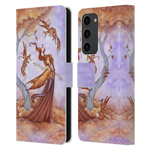 Amy Brown Lovely Fairies Autumn Companion Leather Book Wallet Case Cover For Samsung Galaxy S23+ 5G