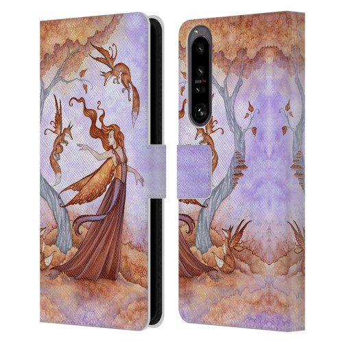 Amy Brown Lovely Fairies Autumn Companion Leather Book Wallet Case Cover For Sony Xperia 1 IV