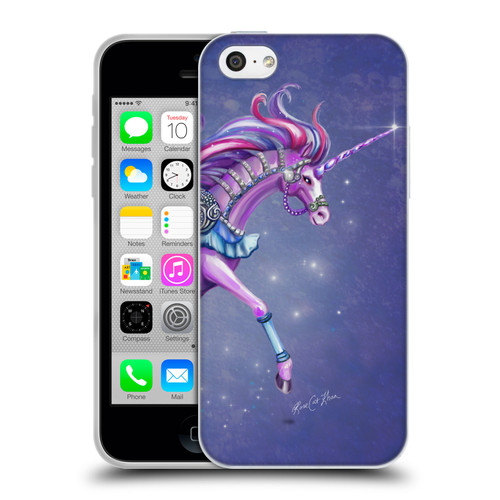Rose Khan Unicorns Purple Carousel Horse Soft Gel Case for Apple iPhone 5c