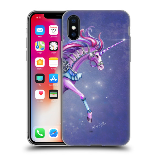 Rose Khan Unicorns Purple Carousel Horse Soft Gel Case for Apple iPhone X / iPhone XS