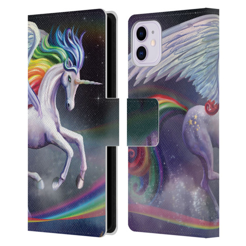 Rose Khan Unicorns Rainbow Dancer Leather Book Wallet Case Cover For Apple iPhone 11