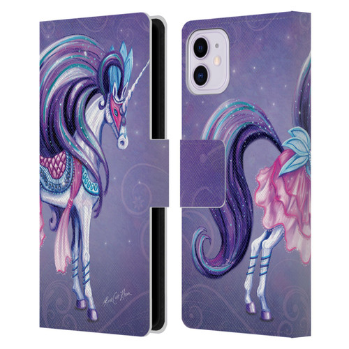 Rose Khan Unicorns White And Purple Leather Book Wallet Case Cover For Apple iPhone 11