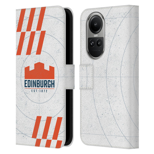 Edinburgh Rugby Logo Art White Leather Book Wallet Case Cover For OPPO Reno10 5G / Reno10 Pro 5G