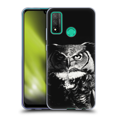 Stanley Morrison Black And White Great Horned Owl Soft Gel Case for Huawei P Smart (2020)