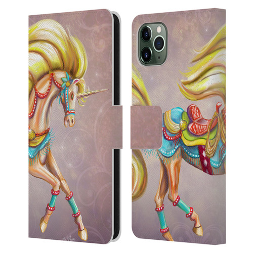 Rose Khan Unicorns Western Palomino Leather Book Wallet Case Cover For Apple iPhone 11 Pro Max
