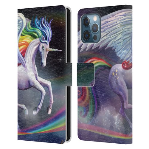 Rose Khan Unicorns Rainbow Dancer Leather Book Wallet Case Cover For Apple iPhone 12 Pro Max