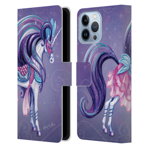 Rose Khan Unicorns White And Purple Leather Book Wallet Case Cover For Apple iPhone 13 Pro Max
