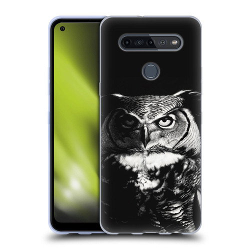 Stanley Morrison Black And White Great Horned Owl Soft Gel Case for LG K51S