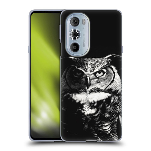 Stanley Morrison Black And White Great Horned Owl Soft Gel Case for Motorola Edge X30