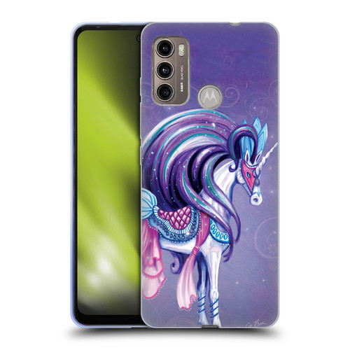 Rose Khan Unicorns White And Purple Soft Gel Case for Motorola Moto G60 / Moto G40 Fusion