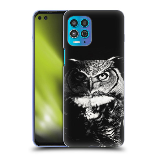 Stanley Morrison Black And White Great Horned Owl Soft Gel Case for Motorola Moto G100