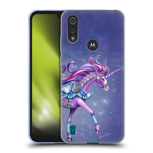 Rose Khan Unicorns Purple Carousel Horse Soft Gel Case for Motorola Moto E6s (2020)
