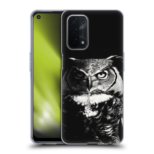 Stanley Morrison Black And White Great Horned Owl Soft Gel Case for OPPO A54 5G