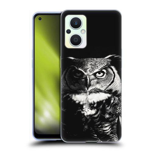 Stanley Morrison Black And White Great Horned Owl Soft Gel Case for OPPO Reno8 Lite