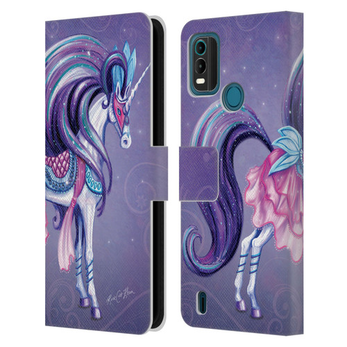 Rose Khan Unicorns White And Purple Leather Book Wallet Case Cover For Nokia G11 Plus