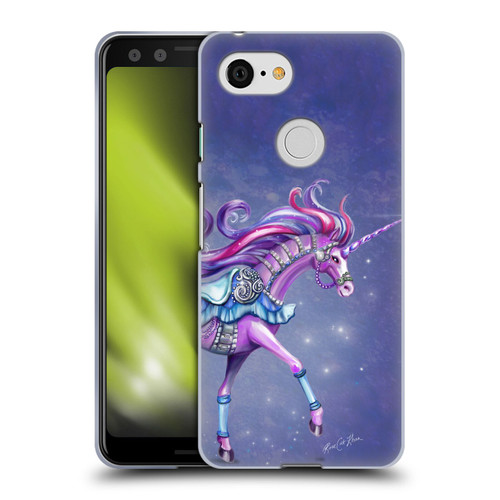 Rose Khan Unicorns Purple Carousel Horse Soft Gel Case for Google Pixel 3