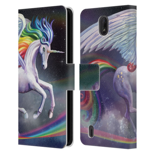 Rose Khan Unicorns Rainbow Dancer Leather Book Wallet Case Cover For Nokia C01 Plus/C1 2nd Edition