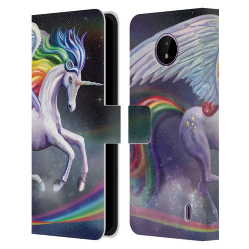 Rose Khan Unicorns Rainbow Dancer Leather Book Wallet Case Cover For Nokia C10 / C20