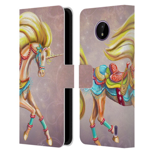Rose Khan Unicorns Western Palomino Leather Book Wallet Case Cover For Nokia C10 / C20