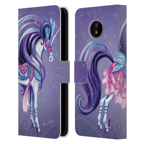 Rose Khan Unicorns White And Purple Leather Book Wallet Case Cover For Nokia C10 / C20