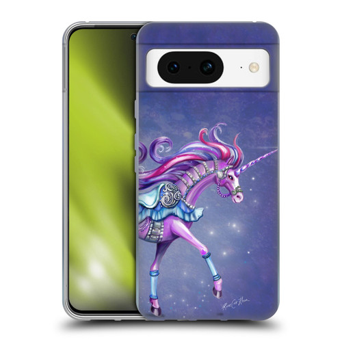 Rose Khan Unicorns Purple Carousel Horse Soft Gel Case for Google Pixel 8