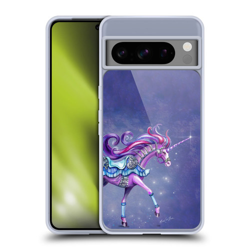 Rose Khan Unicorns Purple Carousel Horse Soft Gel Case for Google Pixel 8 Pro
