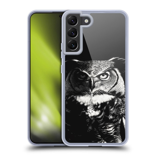 Stanley Morrison Black And White Great Horned Owl Soft Gel Case for Samsung Galaxy S22+ 5G