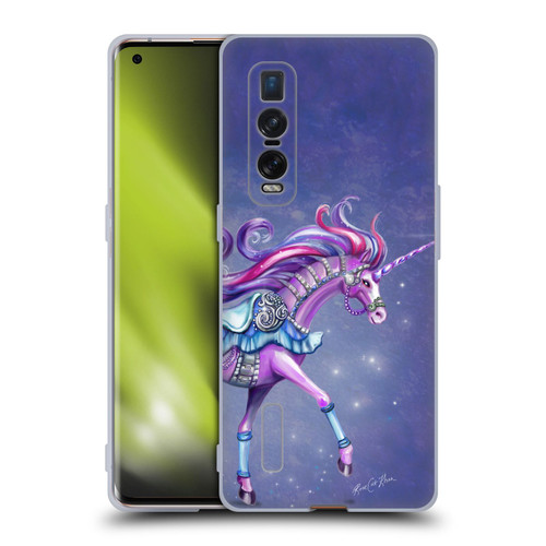 Rose Khan Unicorns Purple Carousel Horse Soft Gel Case for OPPO Find X2 Pro 5G