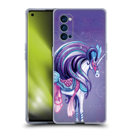 Rose Khan Unicorns White And Purple Soft Gel Case for OPPO Reno 4 Pro 5G