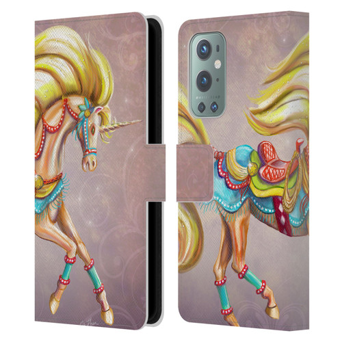 Rose Khan Unicorns Western Palomino Leather Book Wallet Case Cover For OnePlus 9